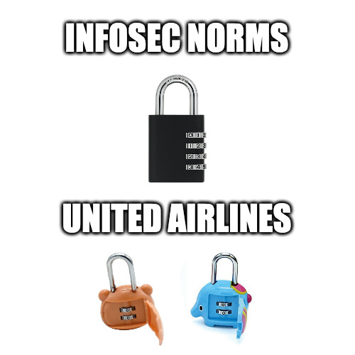 Criticizing United's flagrant disregard for information security best practices